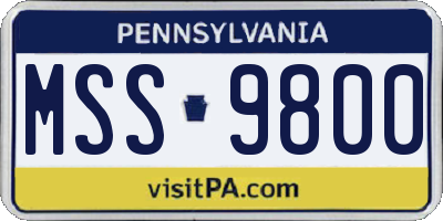 PA license plate MSS9800