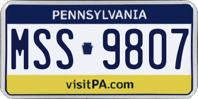 PA license plate MSS9807
