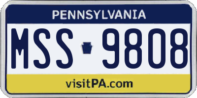 PA license plate MSS9808
