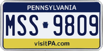 PA license plate MSS9809
