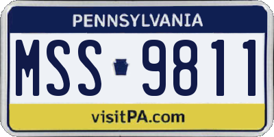 PA license plate MSS9811