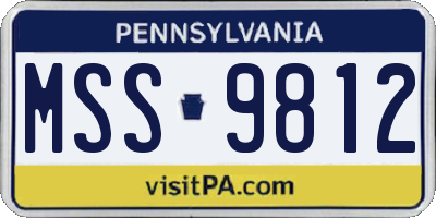 PA license plate MSS9812