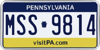 PA license plate MSS9814