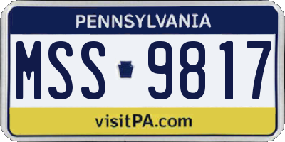 PA license plate MSS9817