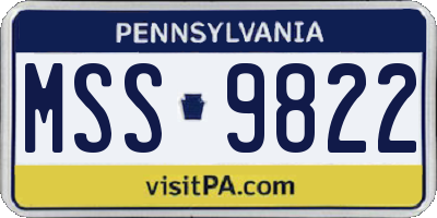 PA license plate MSS9822