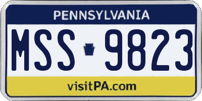 PA license plate MSS9823