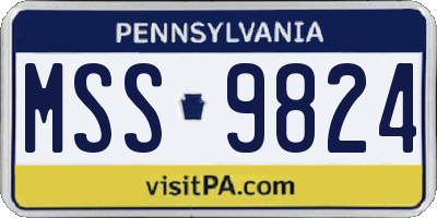 PA license plate MSS9824
