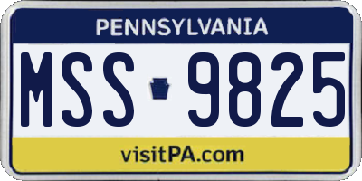 PA license plate MSS9825