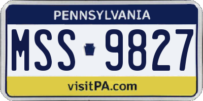 PA license plate MSS9827