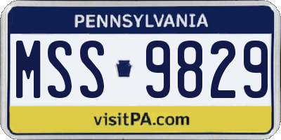 PA license plate MSS9829