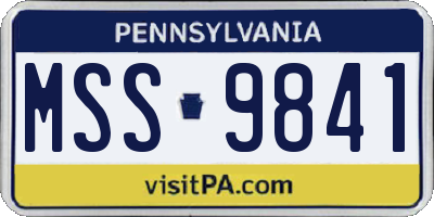 PA license plate MSS9841
