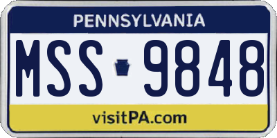 PA license plate MSS9848