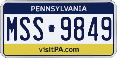 PA license plate MSS9849