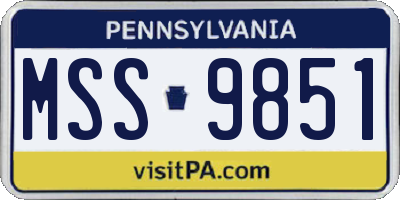 PA license plate MSS9851