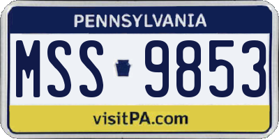 PA license plate MSS9853