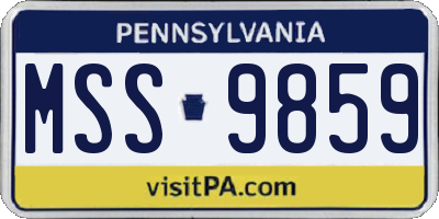 PA license plate MSS9859