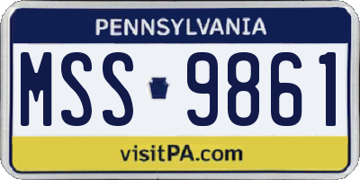 PA license plate MSS9861