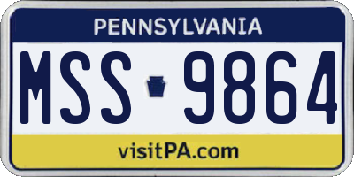 PA license plate MSS9864