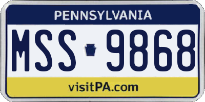 PA license plate MSS9868