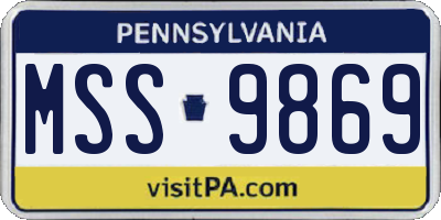 PA license plate MSS9869