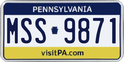 PA license plate MSS9871