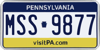 PA license plate MSS9877