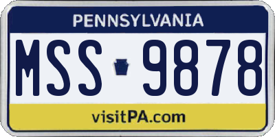PA license plate MSS9878
