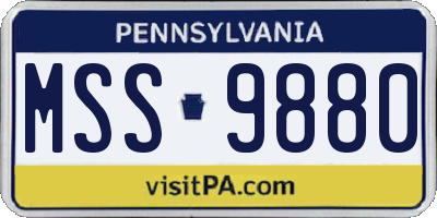 PA license plate MSS9880