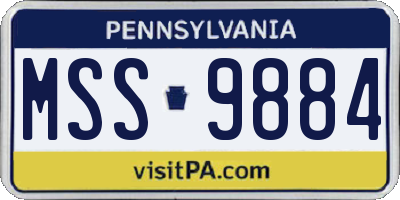 PA license plate MSS9884
