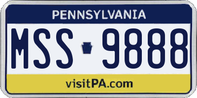 PA license plate MSS9888