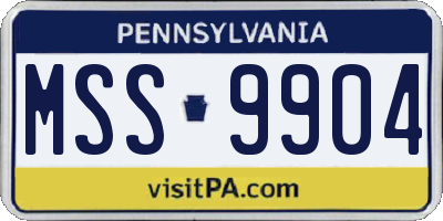 PA license plate MSS9904