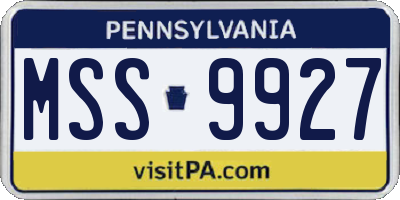 PA license plate MSS9927