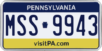 PA license plate MSS9943