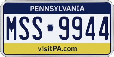 PA license plate MSS9944