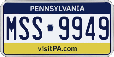PA license plate MSS9949