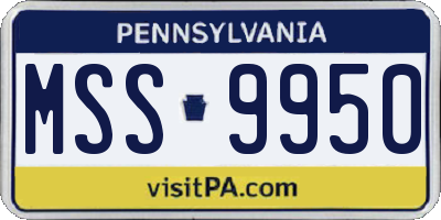 PA license plate MSS9950