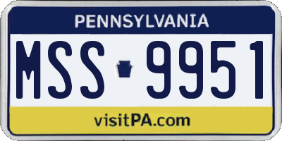 PA license plate MSS9951