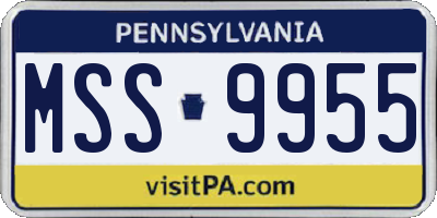 PA license plate MSS9955