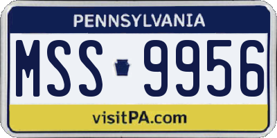 PA license plate MSS9956
