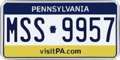 PA license plate MSS9957