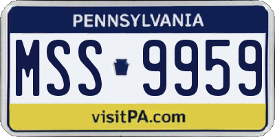 PA license plate MSS9959