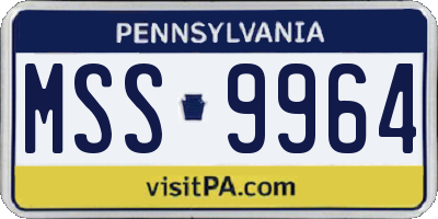 PA license plate MSS9964
