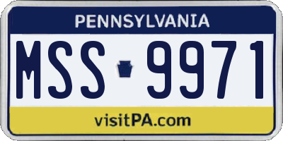 PA license plate MSS9971