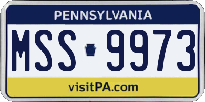 PA license plate MSS9973