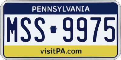 PA license plate MSS9975