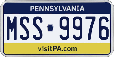 PA license plate MSS9976