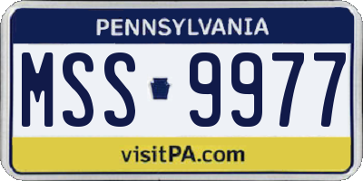 PA license plate MSS9977