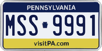 PA license plate MSS9991
