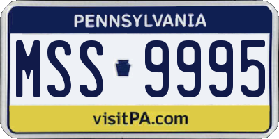 PA license plate MSS9995
