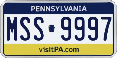 PA license plate MSS9997